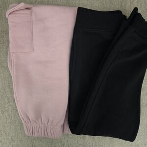 TODDLER GIRLS PINK & BLACK SWEATPANTS